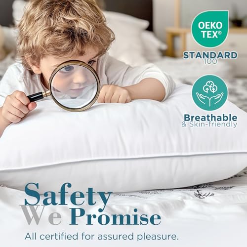 viewstar Bed Pillows King Size Set of 2, Hotel Quality, Down Alternative Big Pillow for Back, Stomach or Side Sleepers, Firm - Image 97