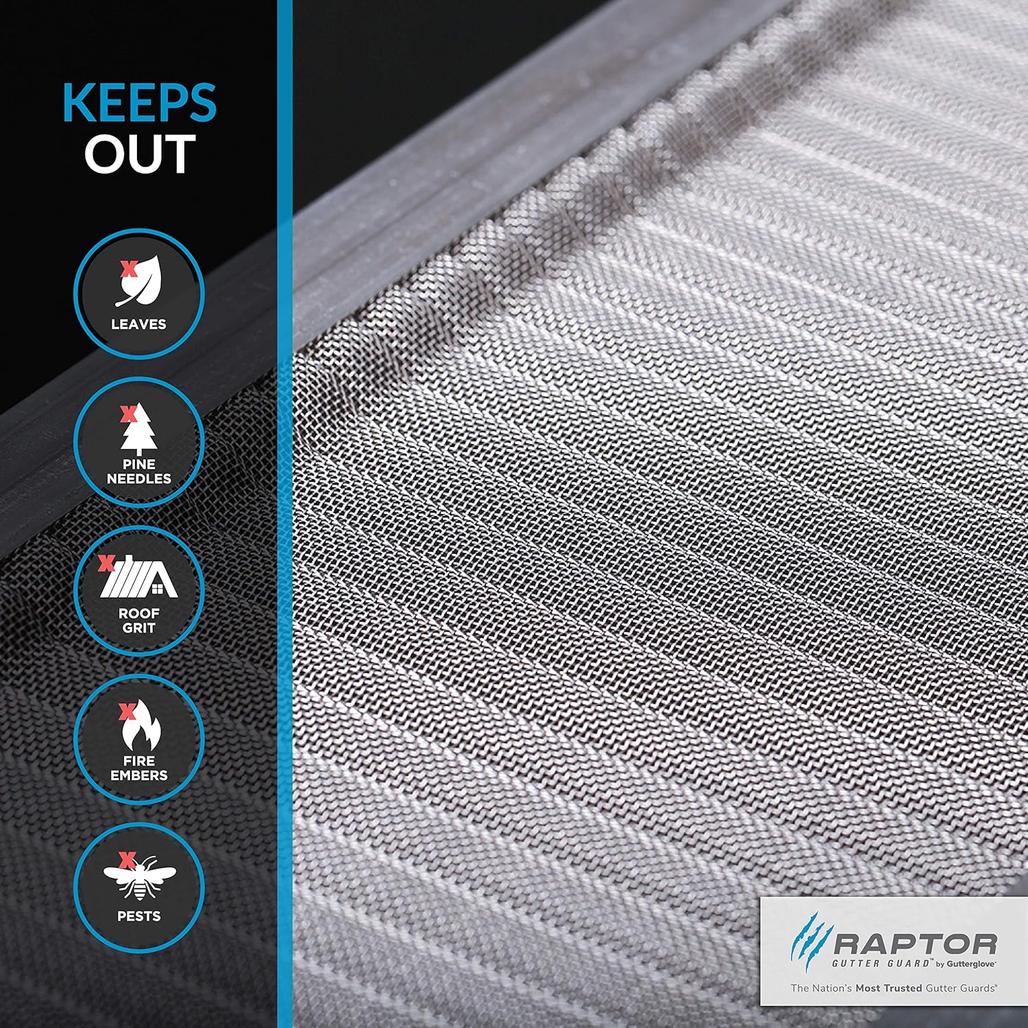Stainless Steel Micro-Mesh, Raptor Gutter Guard: A Contractor-Grade DIY Gutter Cover That fits Any roof or Gutter type-48ft to a Box and fits a 5 Gutter. - Image 5