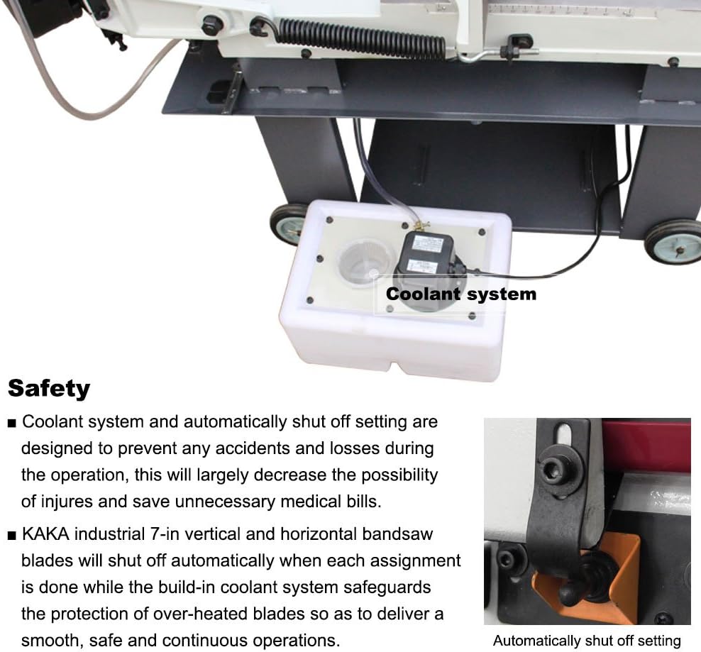 KAKA Industrial Metal Horizontal Band Saw 7×12 Capacity BS-712N with 1.5HP motor - Image 3