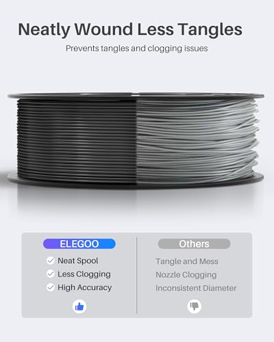 ELEGOO PLA Filament 1.75mm Bundle 4KG, 3D Printer Filament Dimensional Accuracy +/- 0.02mm, 4pcs 1kg Spool(2.2lbs) Fit Most FDM 3D Printers (Black, White, Dark Blue, True Red) - Image 20