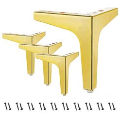 7 Triangle Furniture Legs,A Set of 4??Modern Metal Diamond Triangle Furniture Feet DIY Replacement Gold for Cabinet Cupboard Sofa Table Couch legs Couch Chair Legs (7 / 17.5cm, Golden)