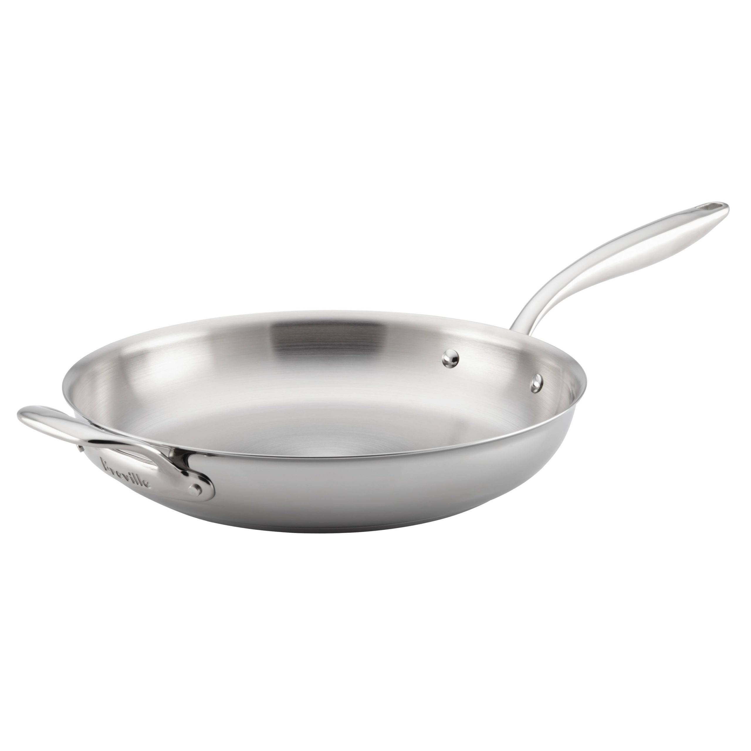 Breville Thermal Pro 12.5×22 Clad Stainless Steel Fry Pan with Helper Handle