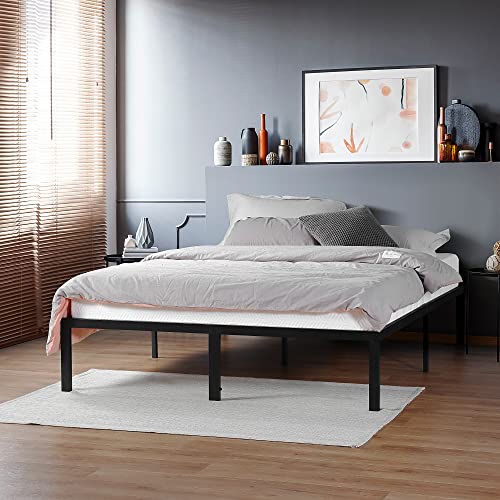 PrimaSleep 18 Inch Tall Heavy Duty Steel Slat Bed Frame/Anti-Slip Support/Easy Assembly Mattress Foundation/No Noise/No Box Spring Needed/Full/Black - Image 19