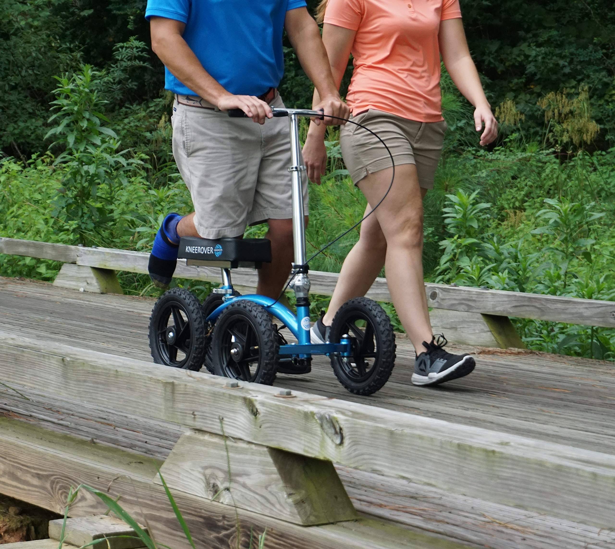 New KneeRover Quad All Terrain Knee Walker in Metallic Blue - Image 3
