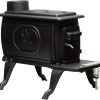 US Stove US1269E 900 Sq. Ft. Log Wood Cast Iron Stove, Black