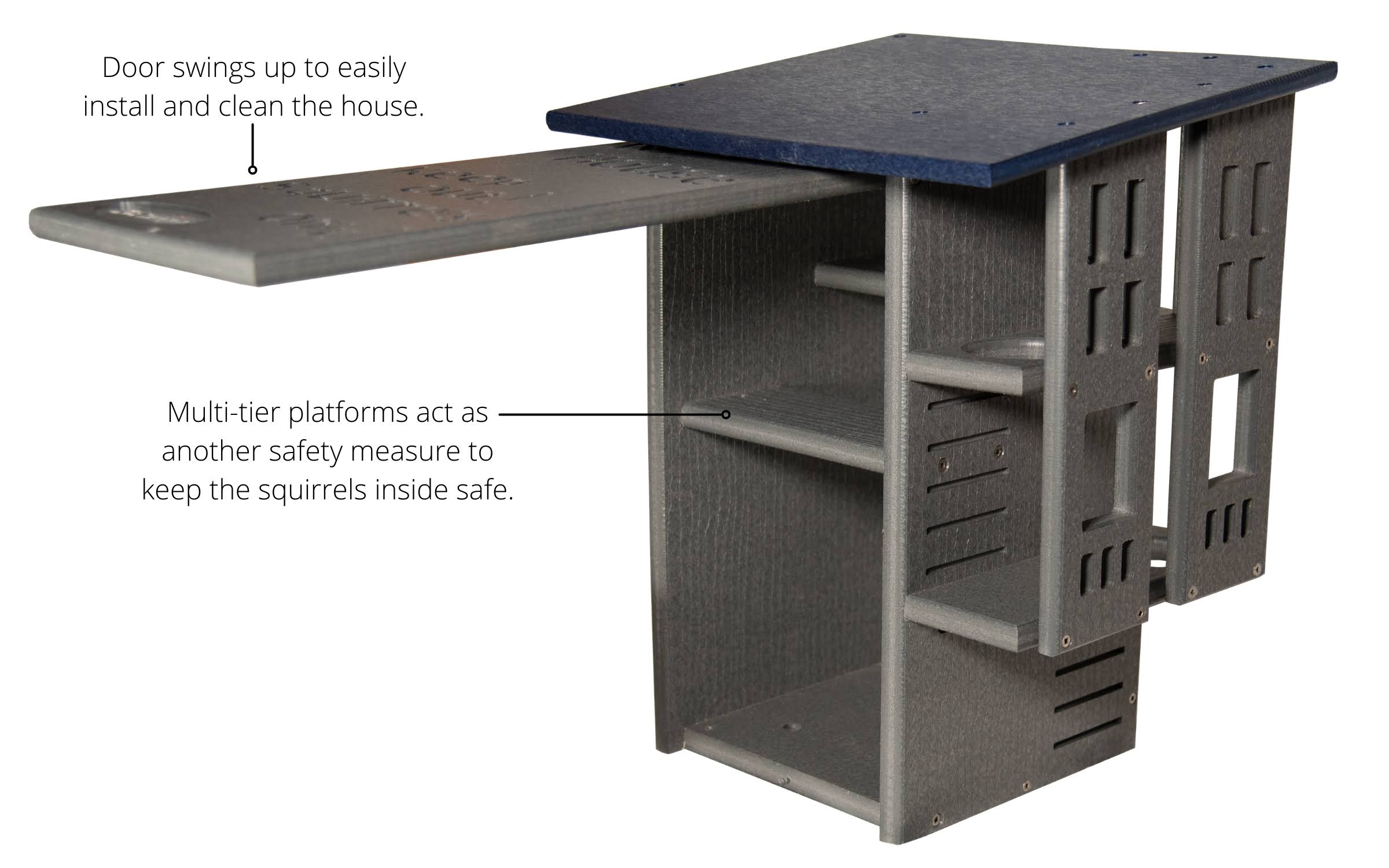 JCS wildlife Ultimate Squirrel House Nesting Box (Blue/Gray) - Image 4