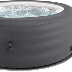 Alternative view of Intex 28481E Simple Spa 77in x 26in 4-Person Outdoor Portable Inflatable Round Heated Hot Tub Spa with 100 Bubble Jets, Filter Pump, and Cover, Gray