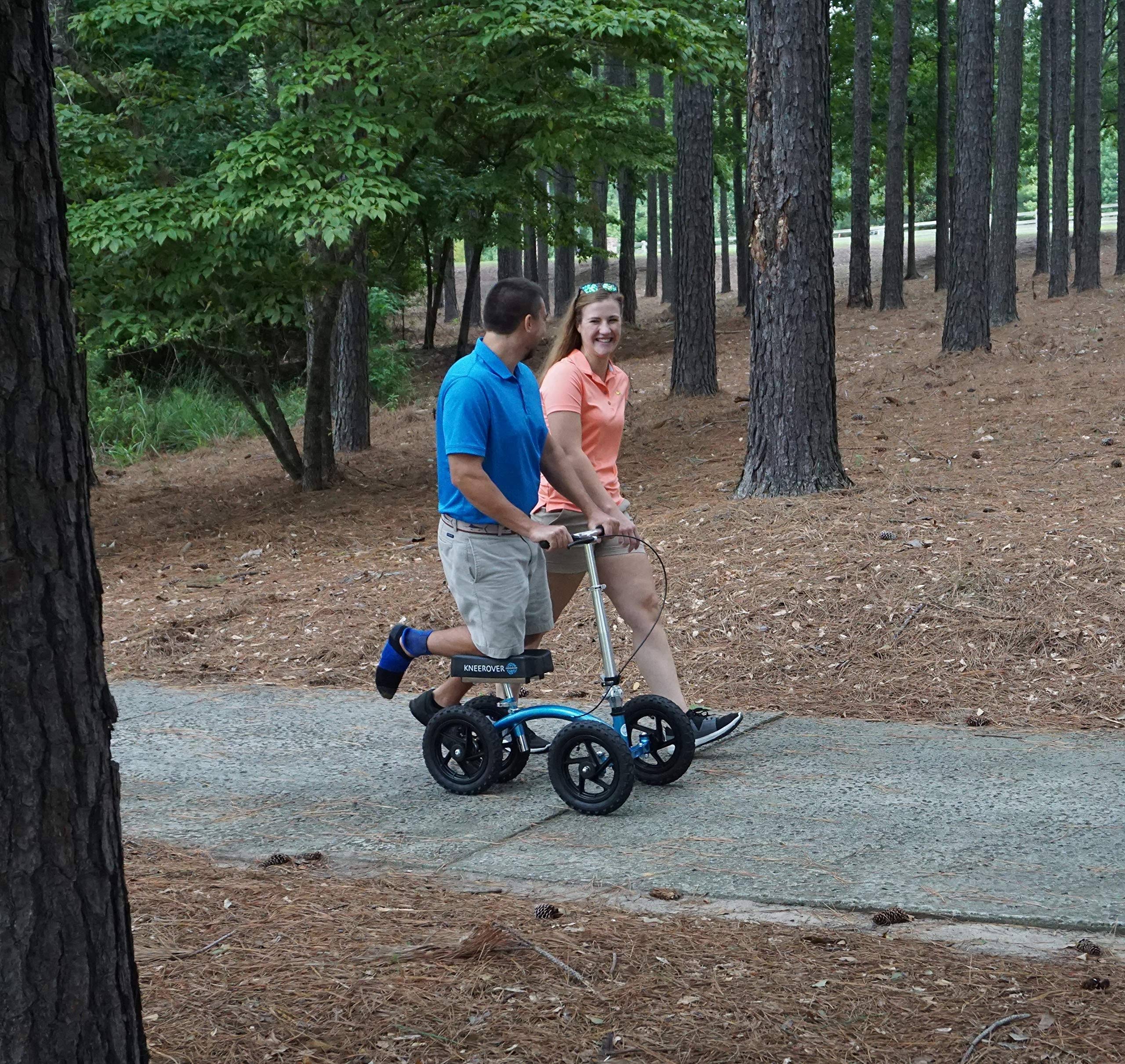 New KneeRover Quad All Terrain Knee Walker in Metallic Blue - Image 6
