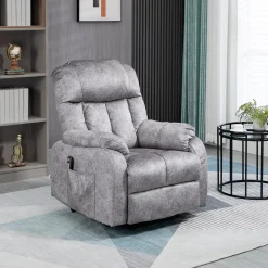 Alternative view of HOMCOM Power Lift Chair, Electric Recliner for Elderly, Compact Living Room Chair with Side Pocket & Remote Control, Grey