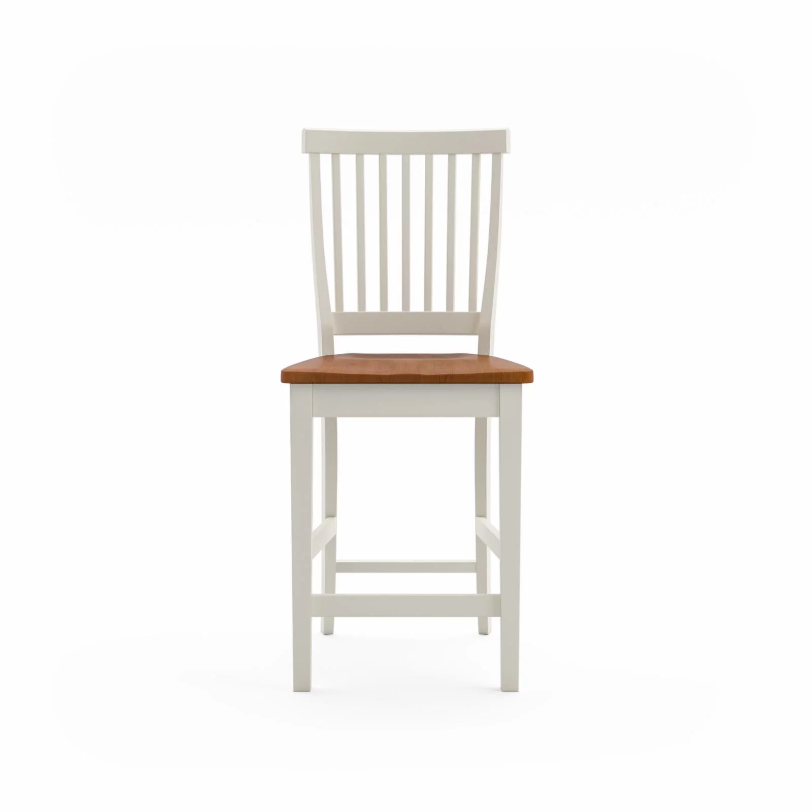 Homestyles Americana Traditional Wood Counter Stool in Antique White and Oak - Image 5