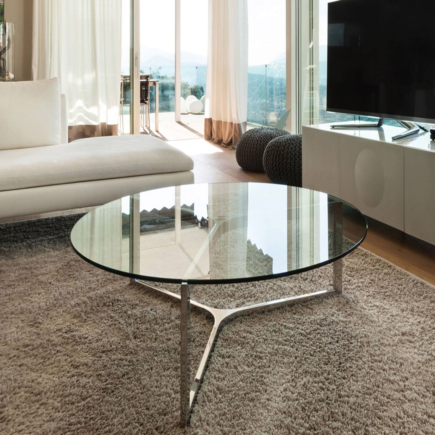 Dulles Glass 48 inch Round 3/8 inch Thick Tempered Glass Table Top, Clear - Image 4