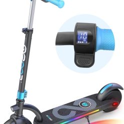 Gyroor Kids Electric Scooter, with 200W Motor & LED Visible Display, Colorful Lights, Adjustable Speed and Height, 10 Mph & 10 Miles Range Electric Scooter, Electric Scooter for Kids Ages 8-12