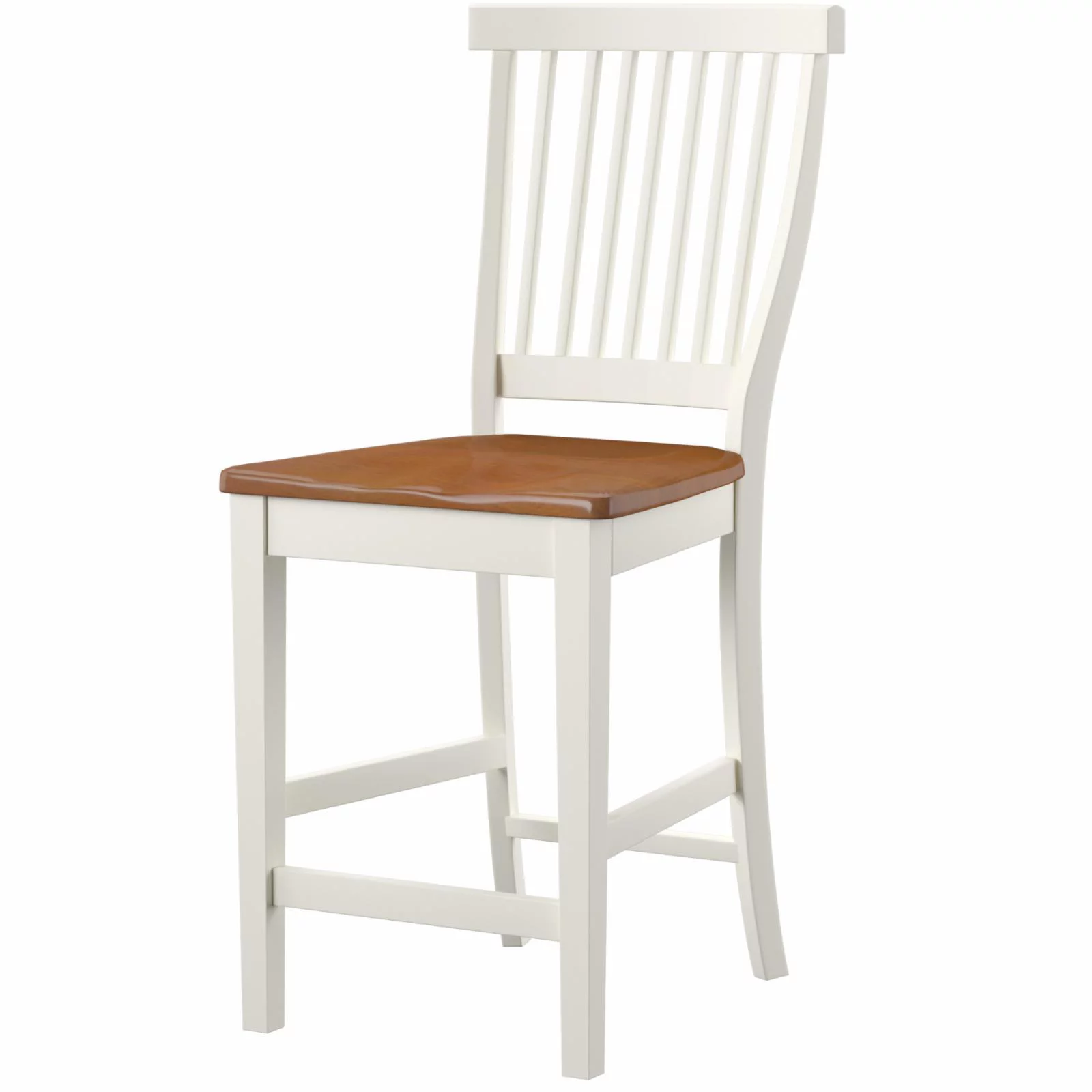 Homestyles Americana Traditional Wood Counter Stool in Antique White and Oak - Image 2