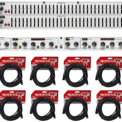 DBX 231S Dual 31 Band Graphic Equalizer Audio Rack Mount EQ+Compressor+Cables