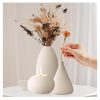 Ceramic Vase Set, Vases Home Decor,3 pc Boho Decor for Shelf & Centerpiece Table Decorations for Entryway Table, Dining Table or Mantle Fireplace Bookshelf Decor (Matte White)
