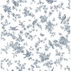 Brewster 2766-003519 Cassandra Navy Floral Trails Wallpaper
