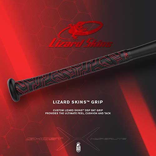 EASTON Ghost X Hyperlite -12 (2 3/4) USSSA Senior League Baseball Bat | 2019 | 1 Piece Composite | EXACT Carbon | Speed End Cap | Lizard Skin Grip - Image 8