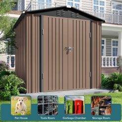 Alternative view of Lofka 6 x 4 FT Outdoor Shed for Storage Metal Garden Shed with Double Lockable Doors