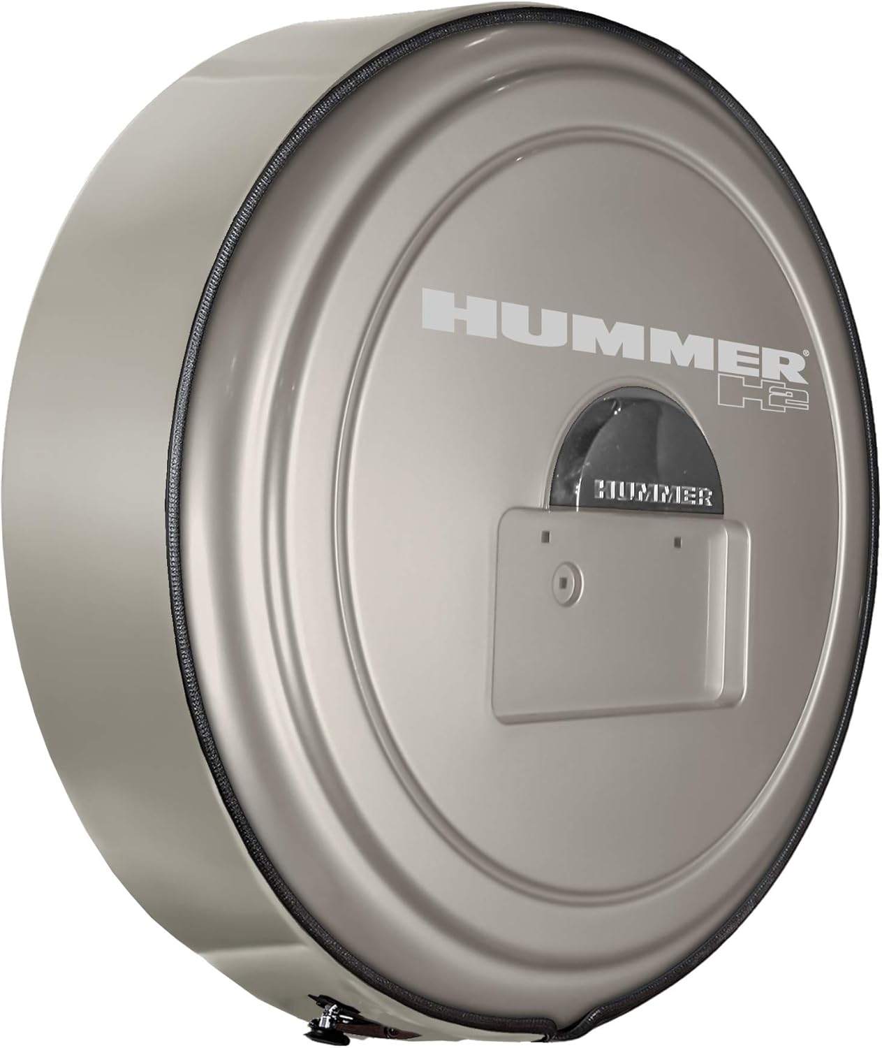Boomerang Hummer H2 (05-10) – Color Matched MasterSeries Hard Tire Cover – (Color Matched Plastic Face & Stainless Steel Ring) – Hummer H2 Logo – Pewter Metallic - Image 8