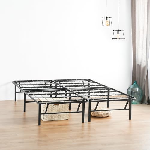 PrimaSleep 18 Inch Tall Heavy Duty Steel Slat Bed Frame/Anti-Slip Support/Easy Assembly Mattress Foundation/No Noise/No Box Spring Needed/Full/Black - Image 33