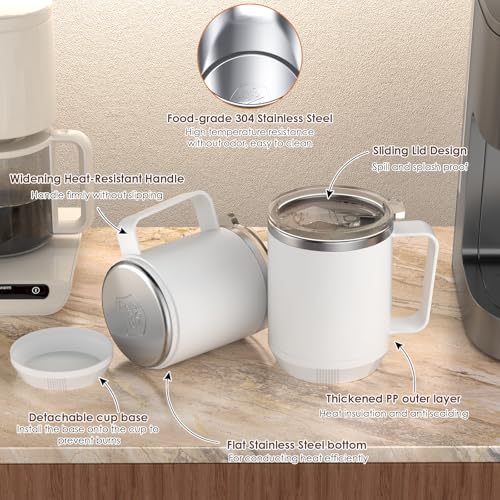 Coffee Mug Warmer & Mug Set for Desk, Electric Coffee Cup Warmer with 16oz Heated Mug, Smart Coffee Heater with Auto Shut Off for Office/Home, Christmas/Birthday/Coffee Gifts for Men & Women,Black - Image 7