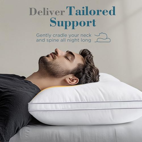 viewstar Bed Pillows King Size Set of 2, Hotel Quality, Down Alternative Big Pillow for Back, Stomach or Side Sleepers, Firm - Image 58