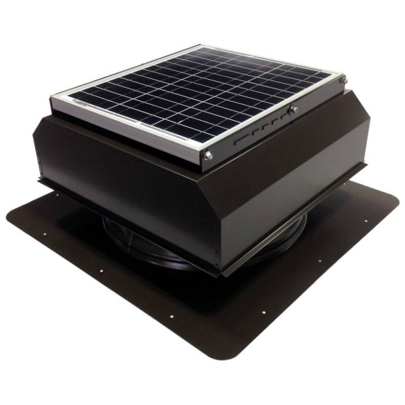 Attic Breeze Gen 3 AB-3523A-BRN Self-Flashing Attached Solar Attic Fan 35W Brown