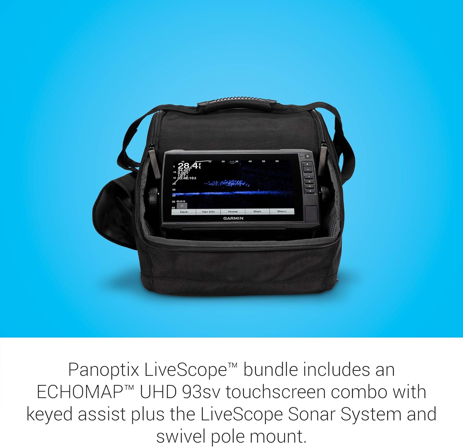 Garmin Panoptix LiveScope Ice Fishing Bundle, Includes ECHOMAP UHD 93sv Combo and Panoptix LiveScope Sonar Transducer - Image 3