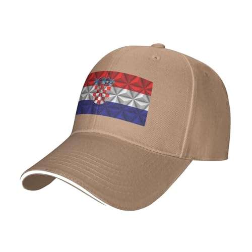 Flag of Croatia with Polygon Effect Baseball Cap Women Men Hats Adjustable Truck Driver Sun Hat Dad Baseball Caps