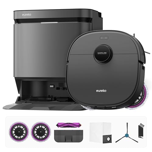 Eureka J15 Pro Ultra Robot Vacuum and Mop with Self Emptying Base, 16,200 Pa Suction, Flex-Arm Design Mop, Auto Mop Hot Water Washing & Hot Air Drying, Anti-Tangle, AI Obstacle Avoidance, Black - Image 17