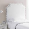 Bevel Tacked White Plush College Headboard – Headboard with Legs