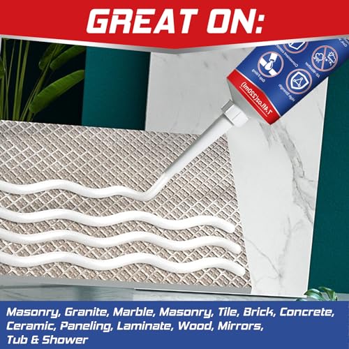 Heavy Duty Construction Adhesive, 7.4 Ounce Cement Glue Squeeze Tube, Versatile Construction Glue for Tile, Floor, Stone, Wood, Wall & More, Pack of 1 (CZJS-001) - Image 6