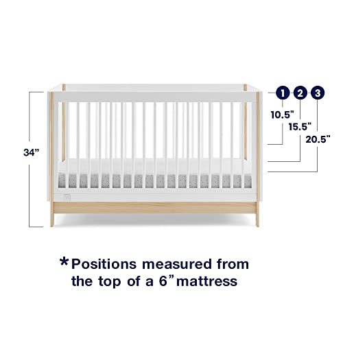 GAP babyGap Tate 4-in-1 Convertible Crib – Greenguard Gold Certified, Bianca White/Natural - Image 10