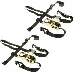 Rage Powersports 2-Pack of ATV or UTV Wheel Anchor Bonnet Ratcheting Tie-Down Straps