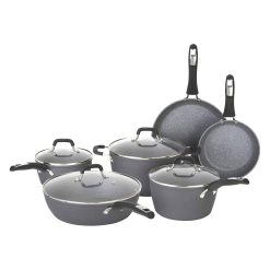 Bialetti Impact 10-Piece Black Nonstick Cookware Set
