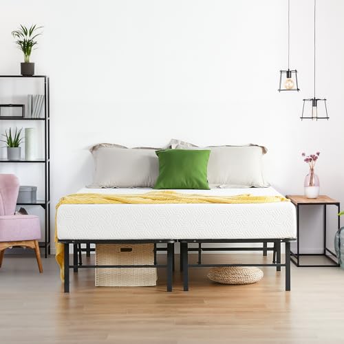 PrimaSleep 18 Inch Tall Heavy Duty Steel Slat Bed Frame/Anti-Slip Support/Easy Assembly Mattress Foundation/No Noise/No Box Spring Needed/Full/Black - Image 31