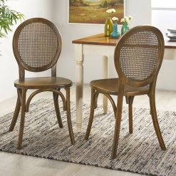 Alternative view of GDF Studio Ruhan Wooded Cane Back Dining Chair (Set of 2) Brown