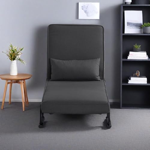 3 in 1 Sleeper Sofa Bed, Futon Sofa Bed for Living Room with Side Pocket, Black Sleepers Sofa Couch with Pullout Bed, Convertible Love Seat Sleepers Bed for Living Room, Bedroom, Small Space - Image 26