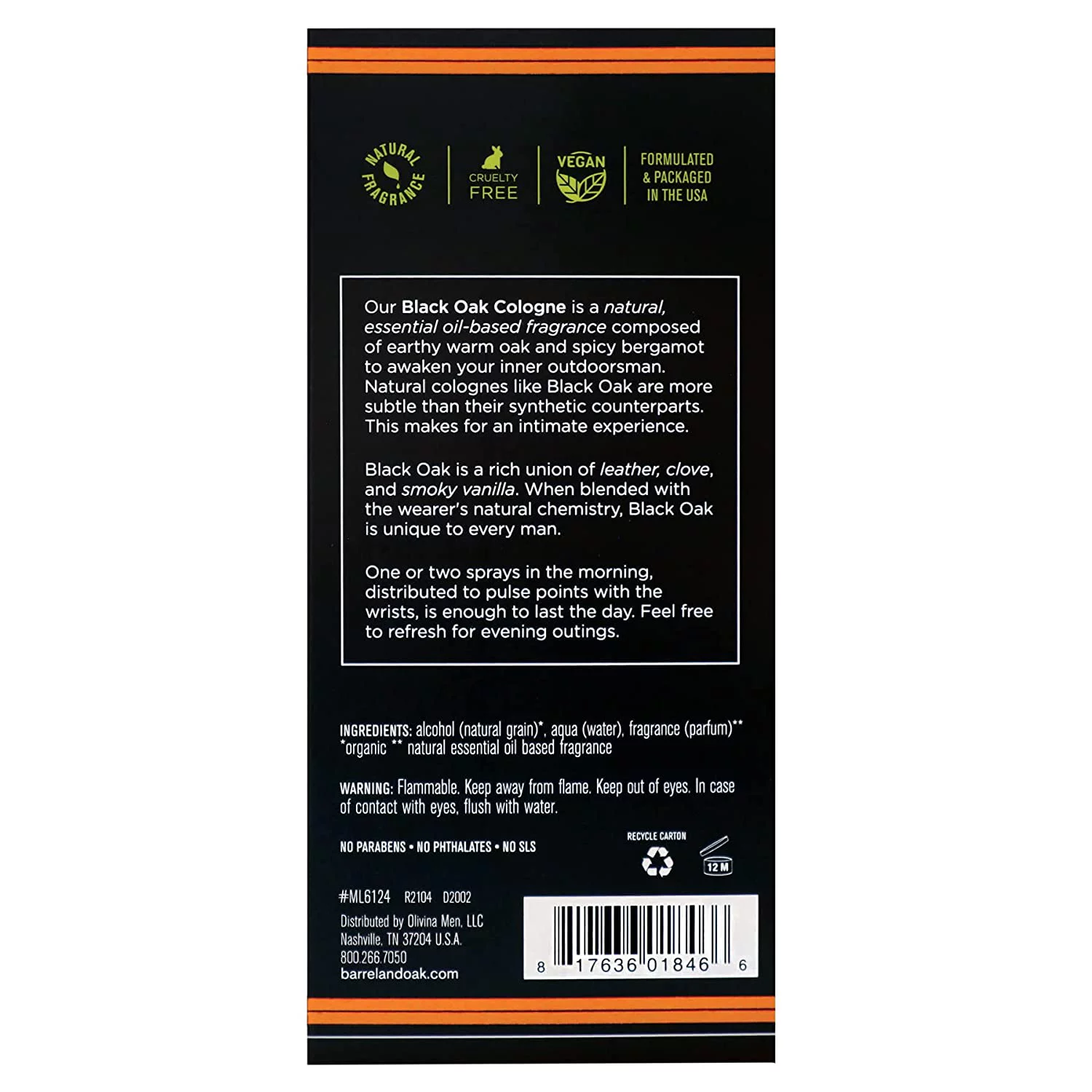 Olivina Men Black Oak Cologne 2.7 fl oz - Image 3