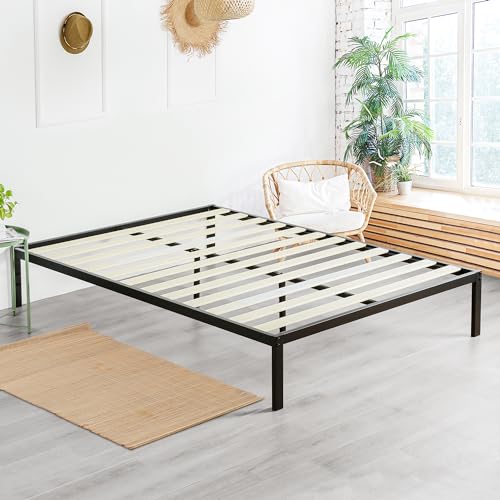 PrimaSleep 18 Inch Tall Heavy Duty Steel Slat Bed Frame/Anti-Slip Support/Easy Assembly Mattress Foundation/No Noise/No Box Spring Needed/Full/Black - Image 14