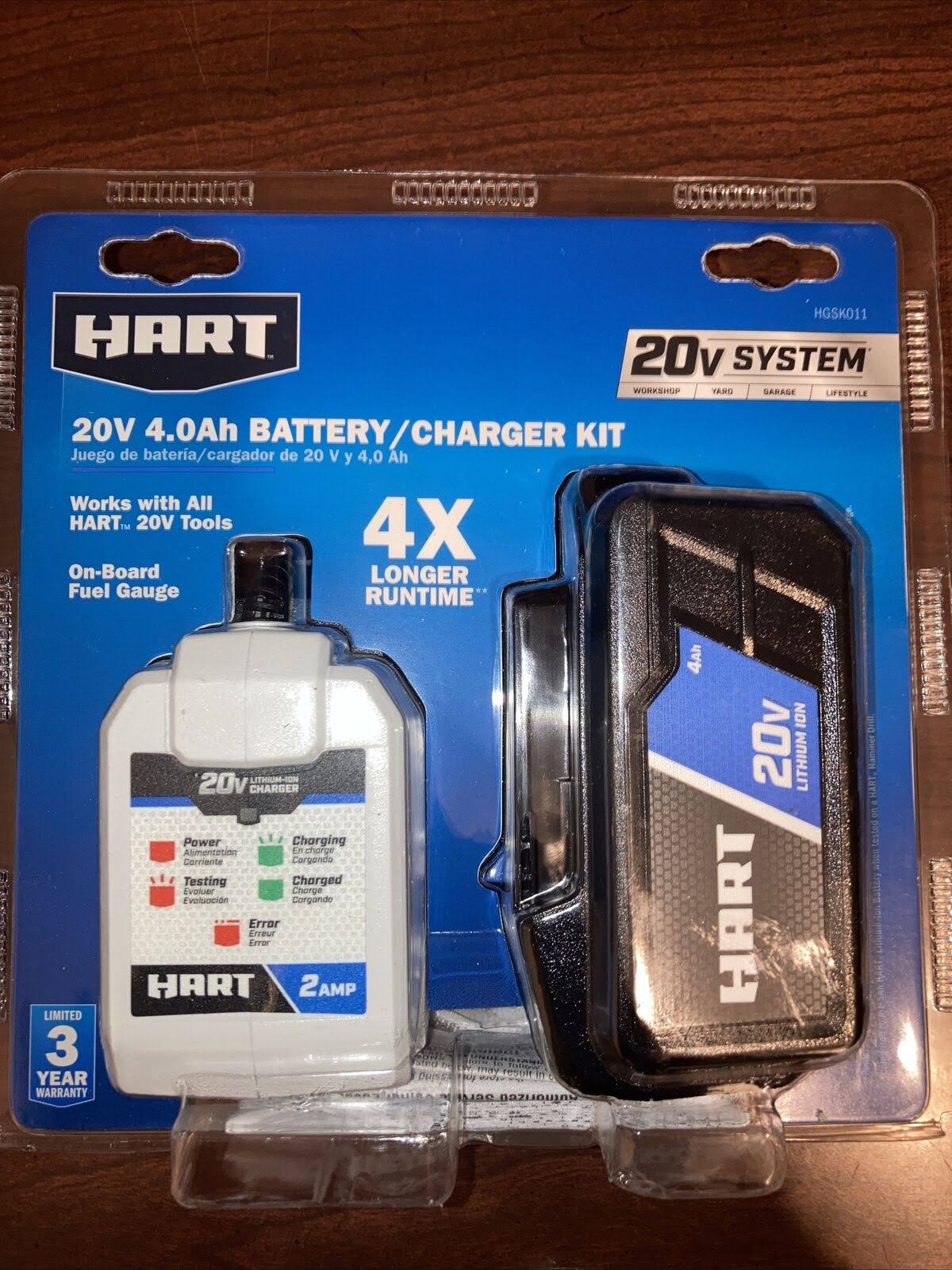 Hart 20V 4.0Ah Battery/Charger Kit