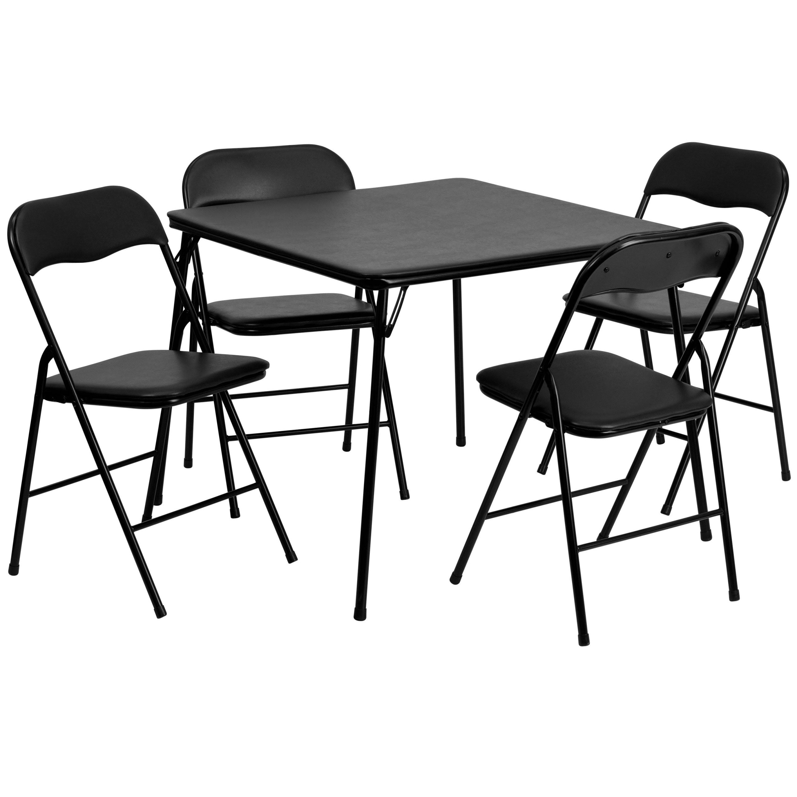 Lancaster Home 5 Piece Folding Card Table and Chair Set