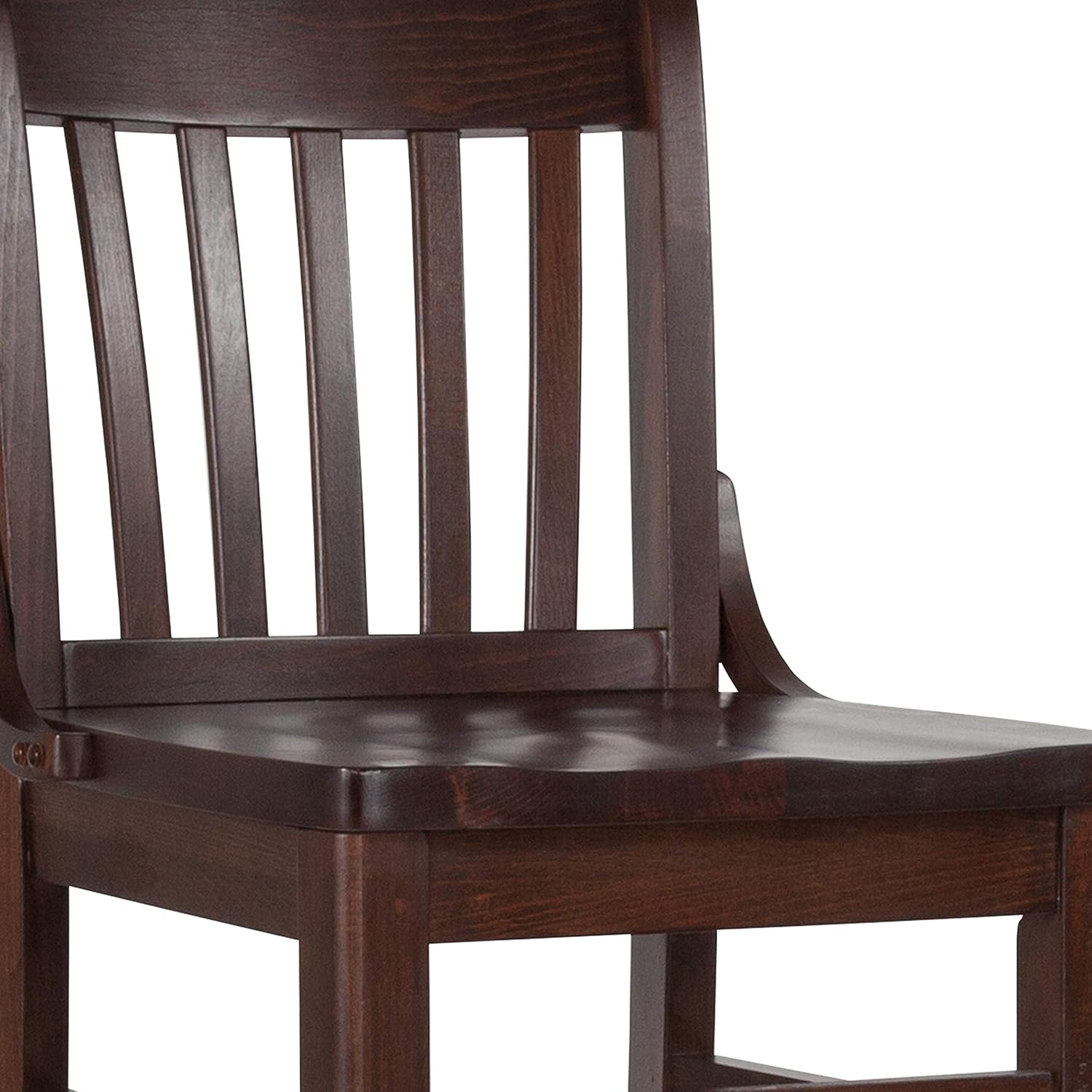 Flash Furniture HERCULES Series School House Back Walnut Wood Restaurant Barstool - Image 9