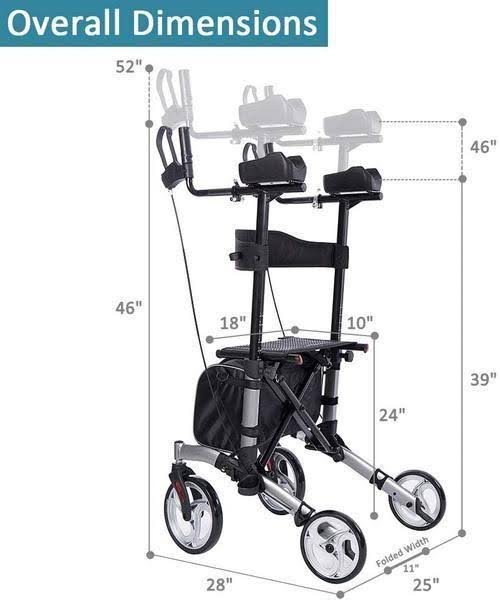 Smart Standing Upright Folding Senior Straight Upright Walker - Image 3