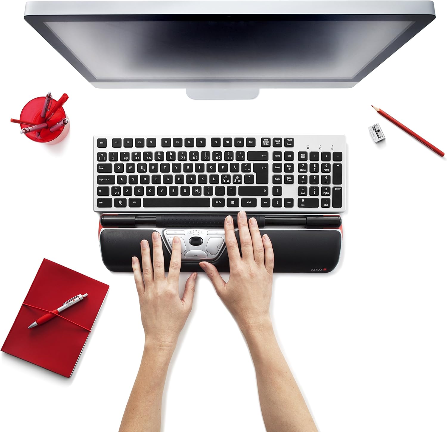 Contour Design RollerMouse Red Wireless – Wireless Ergonomic Mouse for Laptop and Desktop Computer Use – 2.4 GHz Ambidextrous Computer Mouse – Mac & PC Compatible - Image 7