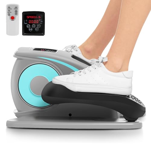 ANCHEER Under Desk Elliptical Machine – Quiet Pedal Exerciser for Seniors, Office & Home, Low-Impact Seated Leg Workout Equipment, Smart LCD Display, Remote Control