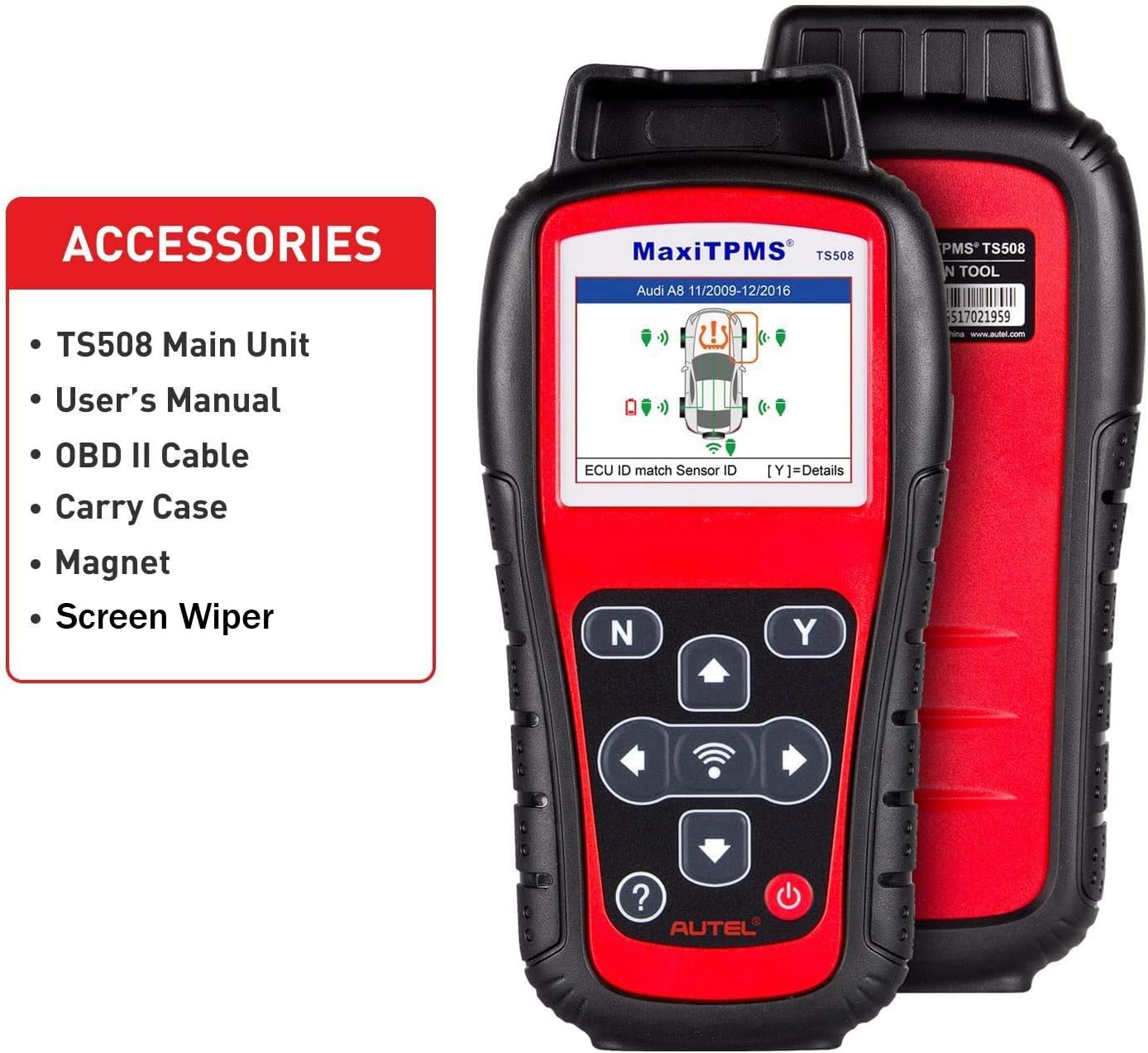 Autel MaxiTPMS TS508 with Free Screen Wiper Relearn Tool TPMS Programming TPMS Reset Sensor Activation Key Fob Testing Relearn by OBD Tire Type/Pressure Selection Advanced TS408 - Image 2