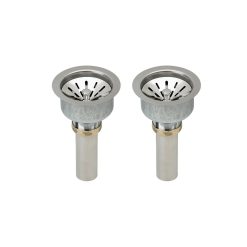 Elkay LK99 Deluxe 3.5×22 Drain Type 304 Stainless Steel Rubber STRAINER Basket (2 Pack)