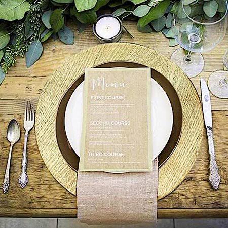 Balsacircle 24 Pcs 13 in Gold Wooden Textured Round Charger Plates – Dinner Party Wedding Supplies for All Holidays - Image 7