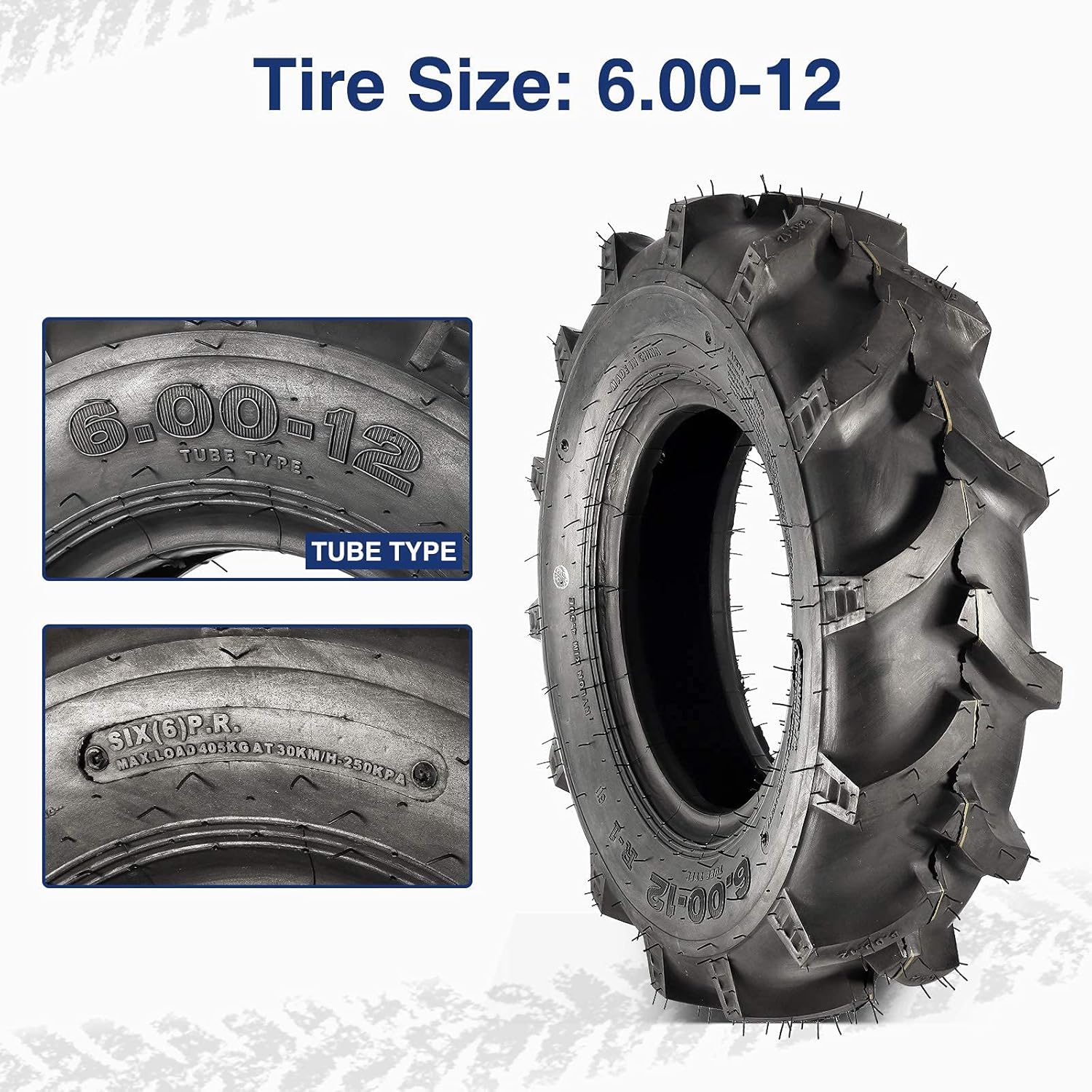 MaxAuto Farm Tractor Tire 6.00-12 Replace Kubota 7100 Series H167,2Pcs - Image 3